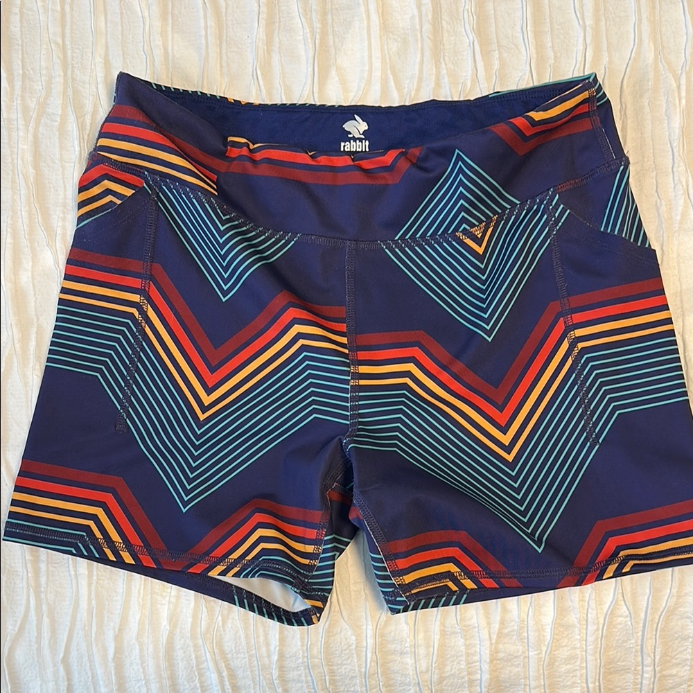 Rabbit Speed Leggy 4” Multicolor Chevron Shorts